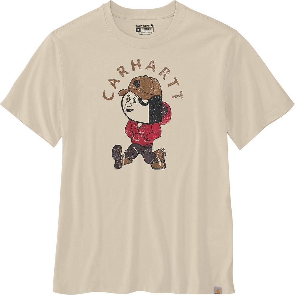 Carhartt Relaxed Fit Active Jac Graphic T-Shirt Mens L Beige TK7051-M